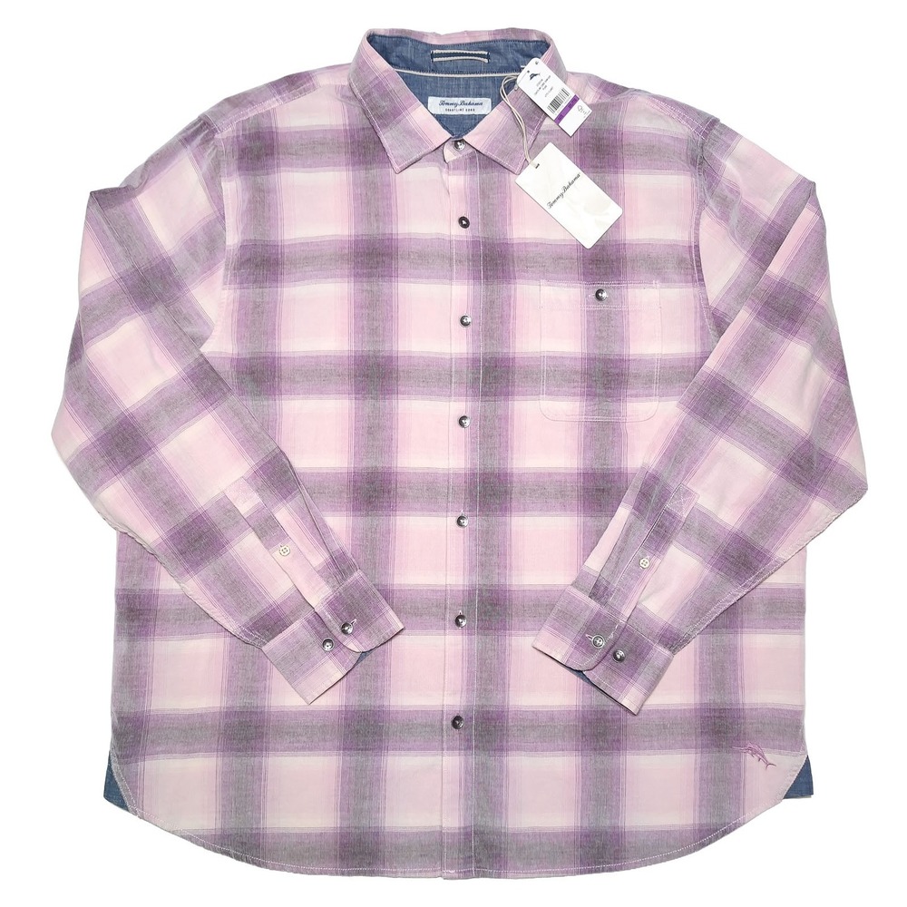 TOMMY BAHAMA Coastline Cord Sunfade Plaid Shirt Mens XXL Purple NWT Corduroy